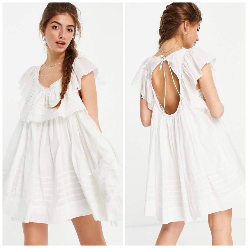 Free People Hailey Ruffle Babydoll dress in ivory